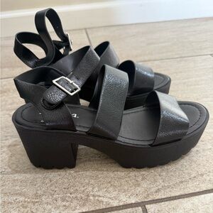 Black Strappy Platform Sandals